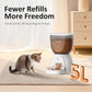 5L/21 Cup Automatic Cat Feeder, Timed Cat Food Dispenser, Automatic Pet Feeders Up to 6 Meals 1-20 Portion, Dual Power Supply Cats Feeder with Stainless Steel, Pet Dry Food Dispenser for Cats & Puppy