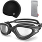 ZIONOR G1 Lite Swim Goggles with Swim Cap Comfortable Anti-fog Swimming Goggles Cap Set for Adult Men Women