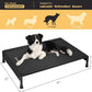 Veehoo Cooling Outdoor Dog Bed, Heavy Duty Elevated Pet Bed with Washable & Breathable Teslin Mesh, Non-Slip Silicon Feet, Dog Cot Bed with Support Hem, 41" x 27", Black, CWC2433