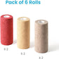 WePet Pet Wrap, Self-Adhesive, Only Sticks to Itself, Non-Woven Tape for Dog Legs, Paws, Wounds, First Aid Cohesive Gauze for Horse, Cat, Bird, Animal, 6 Rolls, 4 Inch, Solid Color A
