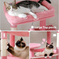Cat Tree for Large Cats with Metal Plush Big Hammock, 56.3" Cat Tower for Indoor Cats with 2 Door Condo House, 6-Tier Cat Shelves with Scratching Posts and Large Top Perch, Pink