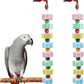 2 Pack Mineral Block Chew Toys with Colorful Beads and a Bell, Bird Beak Grinding Stone, Cage Accessories for African Grey, Budgies, Cockatiels, Small to Medium Birds