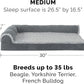 Furhaven Cooling Gel Dog Bed for Medium/Small Dogs w/ Removable Bolsters & Washable Cover, For Dogs Up to 35 lbs - Two-Tone Plush Faux Fur & Suede L Shaped Chaise - Stone Gray, Medium