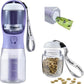 Dog Water Bottle with Food Container & Poop Bag Holder, Travel Water Bowl, Portable Pet Dispenser, Dog Stuff Accessories Items, Puppy Essentials Necessities for Yorkie Chihuahua Walking Hiking
