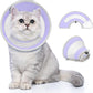 Breathable Air Mesh Cat Cone Collar Soft to Stop Licking, Adjustable, Foldable Lightweight Kitten Cones After Surgery Recovery for Cats & Kittens (Light Purple,L)