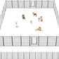 Dog Playpen 32 inch 32 Panels Indoor Outdoor Dog Pen for Medium/Small Dogs Heavy Duty Metal Dog Fence Outdoor for Yard, Puppy Playpen with Door Portable Pet Fence for RV Camping Yard