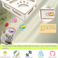 Interactive Wooden Cat Puzzle Toy Box Indoor Hunting Play Toy to Stimulate Your Cat’s Energy and Instincts (White)