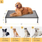 Veehoo Chewproof Elevated Dog Bed - Cooling Raised Pet Cot, Breathable Mesh, Washable & Non-Slip for Large Dogs, Indoor/Outdoor, Black Silver Mat and Black Frame, 42x30inches (Model CWC2203A03)