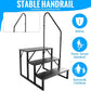RV Step Stool, 3 Step Ladder, Hot Tub Steps with Handrail, Portable Pool Ladder, 660Lbs Heavy Duty Ladder Shelf Outdoor Mobile Home Stairs for Camper/Porch/SPA Pool/Pet Stairs(1 Pack)