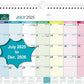 BOCT Wall Calendar 2025-2026 - Includes July 2025 to December 2026-18 Monthly Daily Planner 13 x 9.6 Inches, Julian Dates for New Year Christmas Gifts