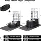 RIZZARI Automatic Cat Water Dispenser: Black 7L Elevated Fountain - Stainless Steel Gravity Feeder - Splash Guard Mat
