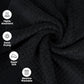 HOMEXCEL Black Gym Towels 6 Packs, (16x27 inches) Highly Absorbent Yoga Towel, Ultra Soft Hand Towels for Daily Use, Fast Drying Microfiber Workout Towels for Gym, Spa, Fitness, Camping, Hotel