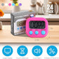 Weewooday 24 Pcs Digital Kitchen Timer Magnetic Timer Bulk On/Off Switch Minute Second Count up Countdown Loud Alarm for Exercise Cook Baking(Novel Color)