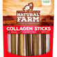 Natural Farm Collagen Sticks 6-Inch Dog Chews - Odor-Free, 95% Natural Collagen Supports Healthy Joints, Skin & Coat - Small, Medium Dogs – Lasts 20% More (6 inch, 5 Pack)