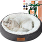 20in Washable Cat Beds for Indoor Cats - Round Donut Pet Bed for Cats, Small Dogs, Puppy, Kitten - Anti-Slip Bottom, Calming Bed Gift - Dark Grey
