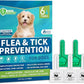 Flea and Tick Prevention for Small Dogs, 6-Month Supply Dog Flea and Tick Treatment Drops, Topical Fast-Acting Dog Flea Treatment for Small Dogs Up to 5 to 22 lbs