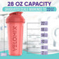 '-2 Pack- 28 oz Protein Shaker Bottles for Protein Mixes - 2x Wire Whisk | Leak Proof Shaker Cups for Protein Shakes | Protein Shaker Bottle Pack (Pink Set)