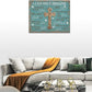 Rustic Christian Cross Wall Art I Can Only Imagine Pictures Farmhouse Butterfly Wall Decor Teal Motivational Canvas Print Painting Artwork for Bathroom Living Room Bedroom 12"x16"