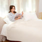 Snuggle Sac Heather Ivory Oversized Throw Blanket for Couch, Super Soft Warm Blankets Cozy Knit Fuzzy Lightweight Throw XL for Sofa, Bed, Heather Ivory, 50x 70 inches