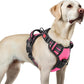 rabbitgoo Dog Harness for Large, No Pull Pet Harness with 3 Buckles, Adjustable Soft Padded Vest with Control Handle, Walking Reflective Pet Vest for Large Dogs, Rose Pink, L