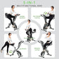 BARWING Stationary Exercise Bike for Home Workout, 5 IN 1 Foldable Indoor Cycling Bike for Seniors, 350LB Capacity, 16-Level Magnetic Resistance, Seat Backrest Adjustments