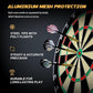 Bristle Dart Board Set, Professional Dart Board 18" with 6pcs 18g Darts Outdoor Dartboard Set, Compressed Sisal Metal Wire Board with Rotating Number Ring