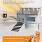 polimo Dog Washing Station, LED Professional Stainless Steel Dog Bathing Station 61", Dog Grooming Tub for Large, Medium & Small Dog - with Window, Ramp, Drawer, Floor Grate & Faucet (Left RAMP, 61")