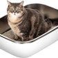 Stainless Steel Sifting Litter Box with Lid, Metal Litter Pan with Scoop for Big Cats Multi Cat, Extra Large Cats Litterbox Odor Control, Easy Clean (23*16.5*16.5inch-with Enclosure, X-Large)