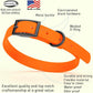 Dogline Biothane Waterproof Dog Collar Strong Coated Nylon Webbing with Black Hardware Odor- Proof for Easy Care Easy to Clean High Performance Fits Small Medium or Large Dogs, Hunter Orange
