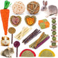 VESPRO Bunny Teys for Rabbits Hamster/Guinea Pig Toys Natural Timothy Hay Sticks chew Treats and Balls for Rabbit, Bunny, chinehila, Guirea Pig, Hamster, Bunny Teeth Care