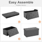 Sweetcrispy 30 Inches Folding Storage Ottoman Bench, Large End of Bed Foot Rest Stools Ottoman Storage Chest with Padded Seat for Bedroom, Living Room, Entryway, Holds up to 660 lb, Deep Grey