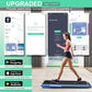 GYMAX Walking Pad, 2 in 1 Free Installation Under Desk Treadmill with Smart App, Remote Control & LED Display, 2.25HP Foldable Portable Compact Running Machine for Small Spaces Home Office