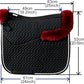 Woolous Dressage Saddle Pad, English Saddle Pad with Sheepskin Trim, Lambskin Wool Fleece Lining, Square Saddle Pad for Equestrian Riding, Comfortable & Shock Absorbing