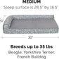 FurHaven Supportive Cooling Memory Foam L Chaise Dog Bed with Washable & Removable Cover - Plush & Almond Print - Gray Almonds, Dogs Up to 35 lbs - Medium