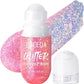 DAGEDA Body Glitter Gel, Roll-on Face Glitter for Mermaid Makeup Festival Rave Accessories, Holographic Hair Glitter Gel,Body Shimmer Halloween Makeup for Rave Party (Pink)