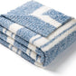 Snuggle Sac Stripe Blue Blankets Luxurious Microfiber Fabric, Reversible Super Soft Bedding Blankets Warm Cozy Knit Fuzzy Plush Blanket for Bed,Couch,Sofa,Living Room, Blue Stripe,60x80 inches