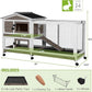 GUTINNEEN Rabbit Cage Indoor Bunny Hutch with Chew-Proof Ramp - 2 Story Guinea Pig Cages Outdoor with 6 Wheels, Leakproof Pull-Out Tray for Rabbits, Guinea Pigs (Brown)