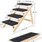 Dog Stairs/Ramp for Bed, Wooden Convertible Pet Steps, Portable Dog Ladder Up to 180 Pound for Elderly/Short-Legged Dogs, 4 Steps for Beds, Couch, Cars