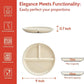 Sweese Set of 2 Porcelain Divided Dinner Plates, Beige High-Grade Durable Professional, 9 Inches, 2.0 Count