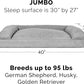 Furhaven Pillow Dog Bed for Large Dogs w/ Removable Bolsters & Washable Cover - Quilted Sofa - Silver Gray, Jumbo/XL