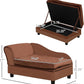 PawHut Luxury Fancy Dog Couch with Hidden Storage, Small Dog Sofa Bed with 2" Soft Foam, Modern Pet Furniture for Puppies & Little Breeds, Brown