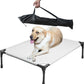 Soft Mesh Elevated Pet Bed for Large Medium Dogs Outdoor Resting Cot with Water-Resistant, Air-Permeable, Cooling and Anti-Skid Portable Dog Bed, Up to 80 lbs,33.3" L x 25.2" W x 6.9" H, Gray