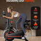 Exercise Bike, Brake Pad Stationary Bikes for Home with App Compatible, Low Noise Indoor Cycling Bike, 300lbs Capacity Compact Workout Bike with Tablet Mount & Extra Comfort Seat