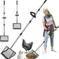 Chicken Poop Scooper and Rake with Ergonomic Handle, 2 in 1 Large Metal Chicken Coop Scoop for Poop with Adjustable Stainless Steel Pole, Sand Sifting Shovel for Chicken Coop Accessories