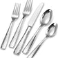 KEAWELL Premium 20/45/65 Piece Louis Hammered Silverware Set with Squared Edge, 18/10 Stainless Steel, Service for 4/8/12, Fine Flatware Set, Dishwasher Safe (45)