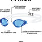 ARENA Unisex Python Racing Swim Goggles for Men and Women Anti-Fog No Leak Max Comfort Dual Strap, Mirror/Non-Mirror Lens