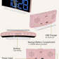 Cadmos Modern Curved Cute Digital Alarm Clock,Colorful Led Display,Adjustable Volume,Weekday/Weekend Mode,Simple Clock for Bedrooms Bedside,Ok to Wake Up for Girls,Kids,Teens (Pink+Dynamic)