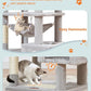Taoqimiao Cat Tree, 68-Inch Cat Tree Cat Tower for Indoor Cats, Plush Multi-Level Cat Condo with 6 Scratching Posts, 2 Perches, 2 Caves,Hammock, 3 Pompoms,MS020SW Light Gray