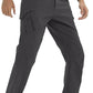 TACVASEN Men's Winter Pants 9 Pockets Fleece Snow Hiking Pants Water-Resistant Warm Softshell Thick Tactical Pants