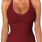 iGENJUN Workout Tops for Women Racerback Basic Tank Summer 2025 Camisole V Neck Slim Fit Ribbed Sleeveless